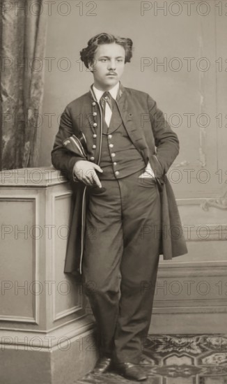 Gabriel Fauré in the uniform of a student at the Ecole Niedermeyer, digitally edited according to a