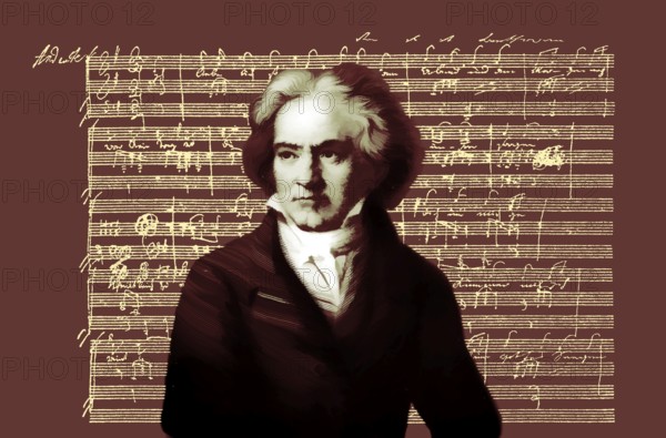 Hand-written musical notation, love song, Zärtliche Liebe, 1795, Ludwig van Beethoven, 1770 -1827,