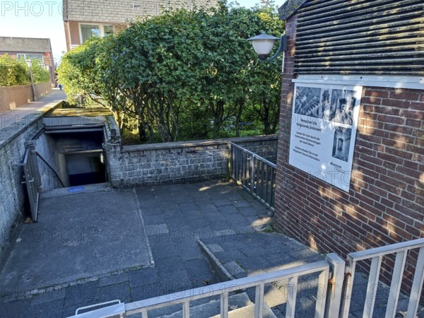 Entrance to the civil air-raid shelter in Oberland, Heligoland, North Sea, Pinneberg district,