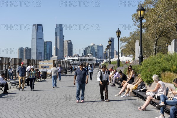 New York, United States of America, September 19, 2019: People enjoying the sunshine on the