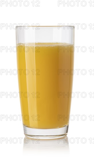 glass of orange juice isolated on white background with clipping path