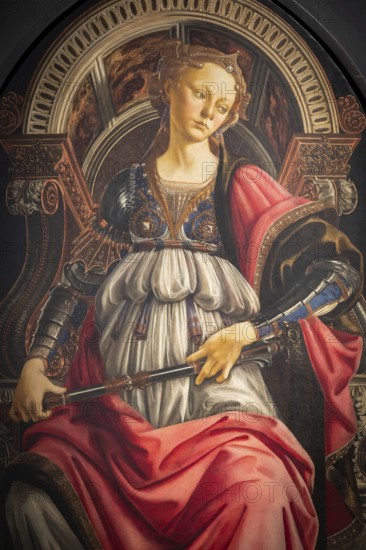 Florence, Italy - circa July 2021. Alessandro Botticelli - Fortitude, 1470. Renaissance Art in