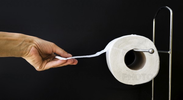 Side view toilet paper roll