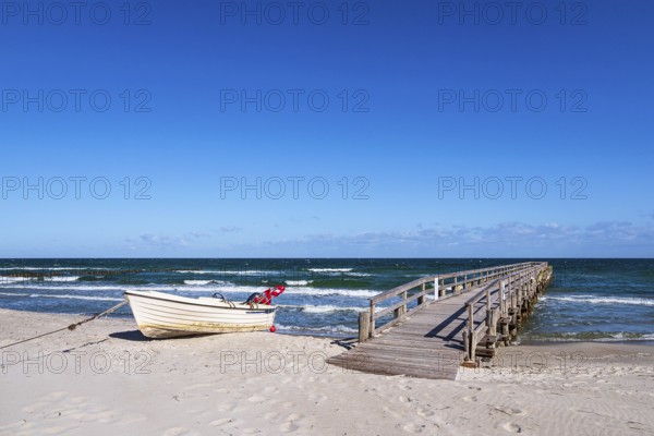 Fishing boat on the Baltic Sea coast near Zingst on Fischland-Darß