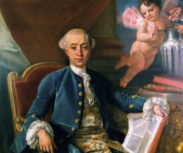 Giacomo Girolamo Casanova, 1725 – 1798, Italian adventurer and author, digitally edited according