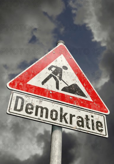 Symbolic image on the topic of democracy in crisis