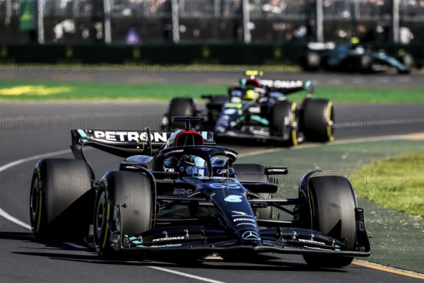 MELBOURNE, AUSTRALIA, APRIL 2: George Russell of Great Britain drives the Mercedes AMG Petronas F1