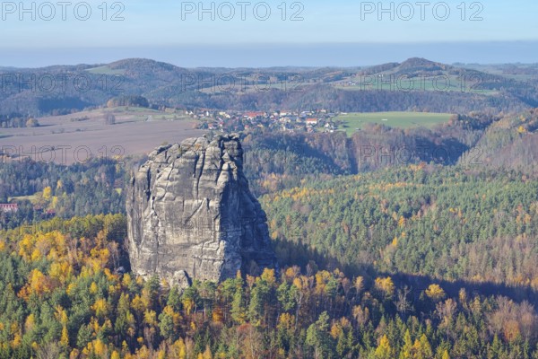 Falkenstein in Saxon Switzerland, Saxony, mountain Falkenstein in Saxon Switzerland in autumn,