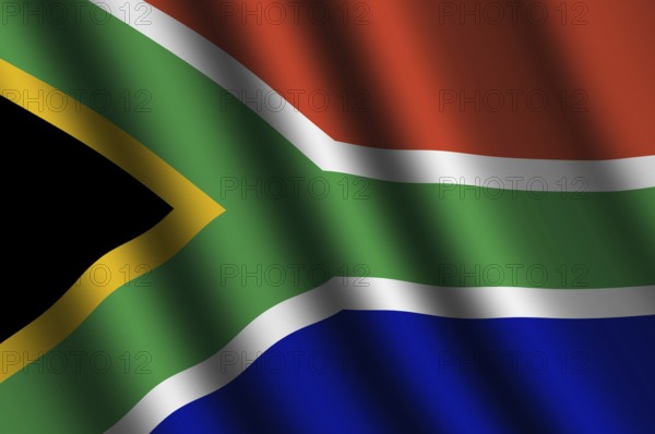 The South African Republic flag flying in the wind