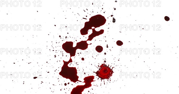 Blood Dripping against White Background
