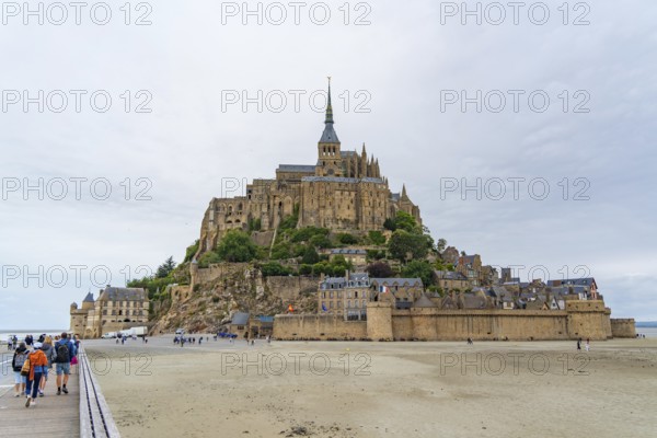 Mont Saint Michel, an UNESCO island in Normandy, France, Europe