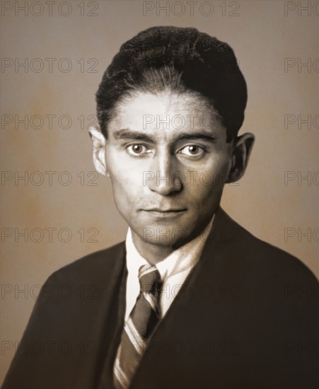 Portrait of Franz Kafka, 1883 – 1924, German-speaking Bohemian novelist, digitally edited according