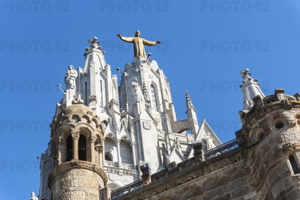 The Temple Expiatori del Sagrat Cor church on the Tibidabo in Barcelona, Spain, Europe