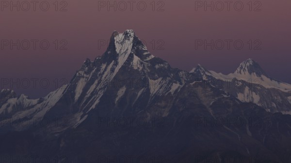 View from Mohare Danda, Annapurna Conservation Area, Nepal. Famous fish tail mountain Machapuchare