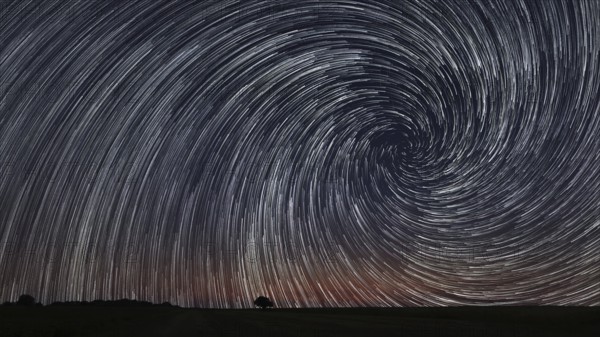Star Trails over Night sky. Night sky startrails