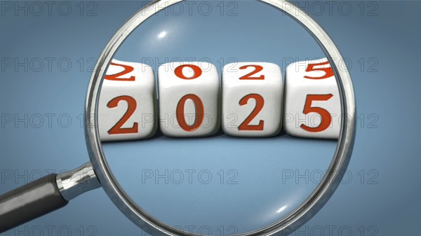 Symbolic image on the topic of the beginning of the year, turn of the year, year 2025