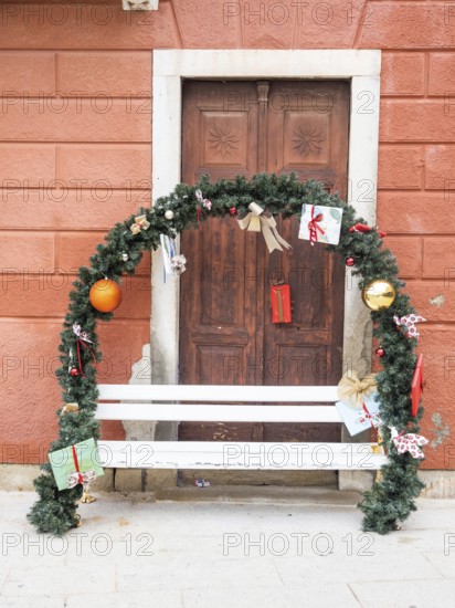 Christmas decorations, Cres, Cres Island, Kvarner Gulf Bay, Croatia, Europe