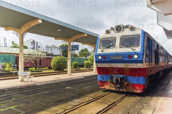 Vietnam railways train running in Hue