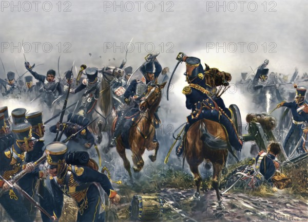 The injured major von Sohr leading the Brandenburg hussars near Möckern, 16 October 1813, Battle of