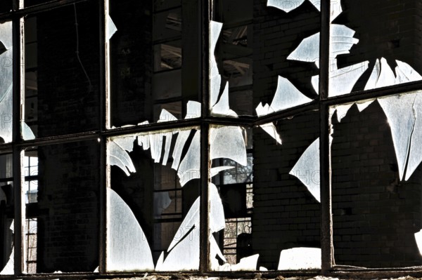 Destroyed window in a disused factory in Magdeburg
