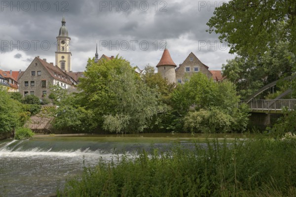 Fish ladder, crailsheim, jagst jagsttal, schwaebisch hall, baden-wuerttemberg, heilbronn-franken,