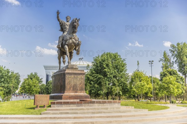 Statue of the legendary Tamerlane Amir Temur on Horseback