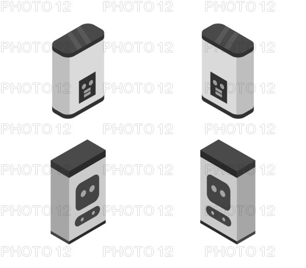 Isometric boiler icon illustrated in vector on white background