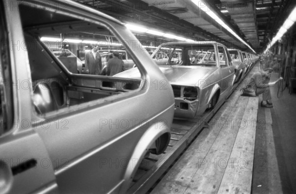 Production of the Golf at the VW plant on 10. 05. 1979 in Wolfsburg, Germany, Europe