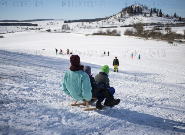Sledging fun with toboggans