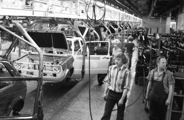 Production of the Golf at the VW plant on 10. 05. 1979 in Wolfsburg, Germany, Europe