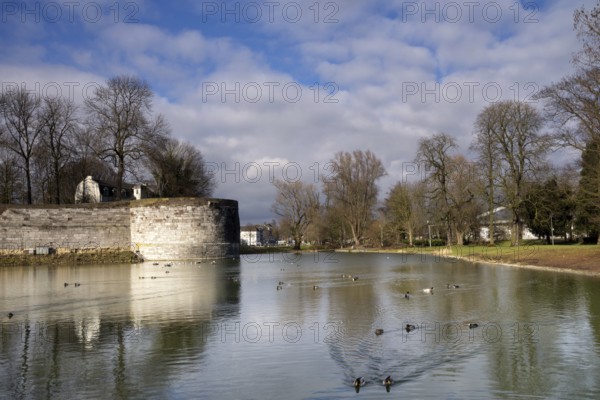 Part of the old fortifications in the city parc of Maastricht which is the capital city of the