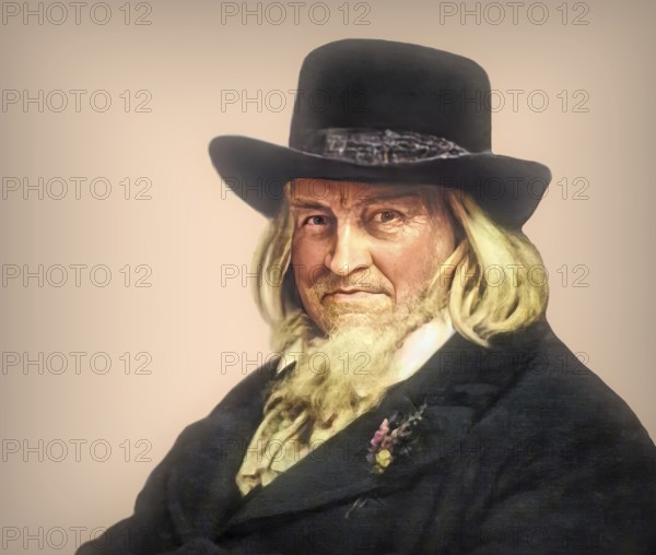 August Heinrich Hoffmann, Hoffmann von Fallersleben, 1798 –1874, German poet, digital edited