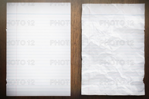 Paper textures on wood background