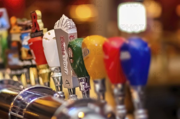 Calgary, Alberta, Canada. Jan 10, 2024. A Coors Light tap draft or draught beer dispensers at a