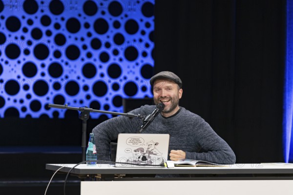 FRANKFURT AM MAIN, Germany, October 22 2023: Marc-Uwe Kling (*1982, German songwriter, author, and