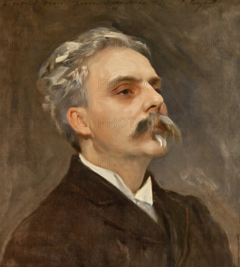 Portrait of Gabriel Fauré, 1845-1924, French composer, digitally edited according to a painting by