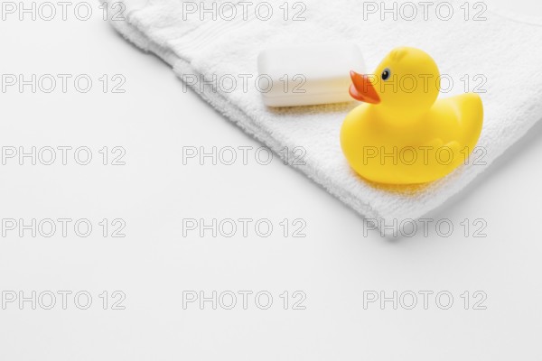 Rubber duck soap copy space