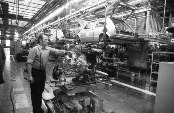 Production of the Golf at the VW plant on 10. 05. 1979 in Wolfsburg, Germany, Europe
