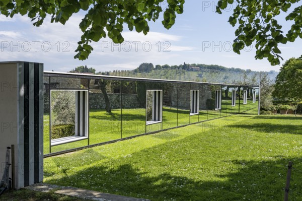 Mirror front at Castello di Ama winery, Chianti region, Tuscany, Italy, Europe