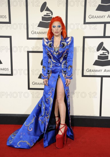 Lady Gaga at the 58th GRAMMY Awards held at the Staples Center in Los Angeles, USA on February 15,