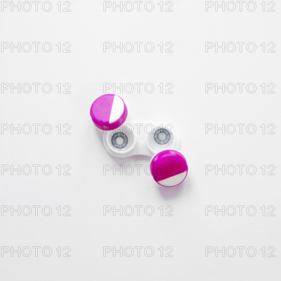 Pair contact lenses white background