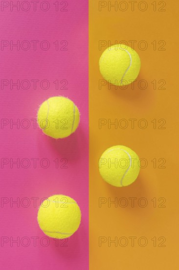 Top view new tennis balls