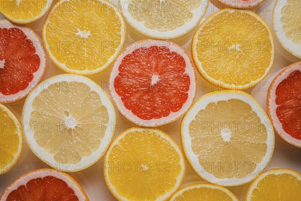 Top view arrangement citruses