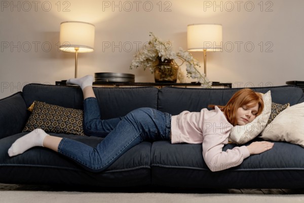 Portrait woman home sleeping 6