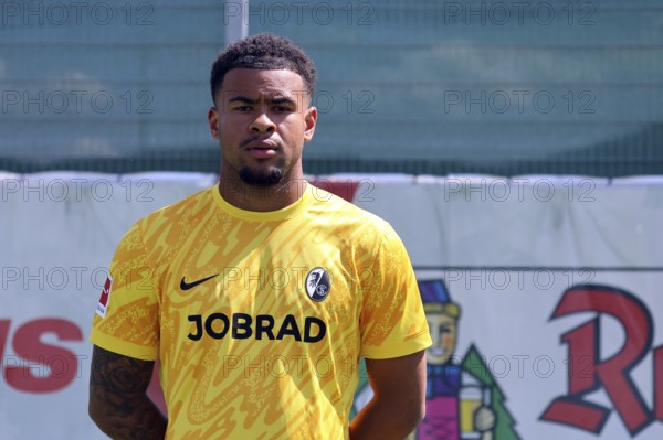 Goalkeeper Noah Atubolu (SC Freiburg) at the Media Day SC Freiburg 1. FBL season 2024/25