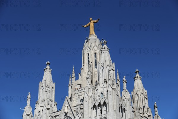 The Temple Expiatori del Sagrat Cor church on the Tibidabo in Barcelona, Spain, Europe