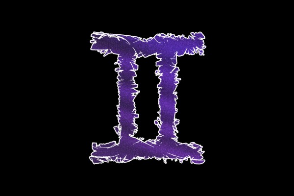 Gemini zodiac sign, Twins horoscope symbol, with clipping path