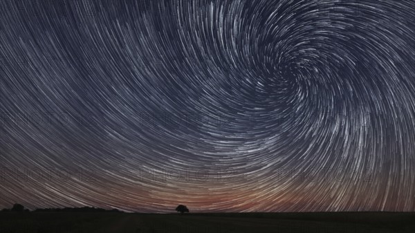 Star Trails over Night sky. Night sky startrails