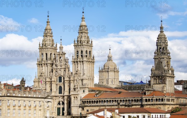 Santiago de Compostela cathedral view. Unesco World Heritage site. Galicia, Spain, Europe