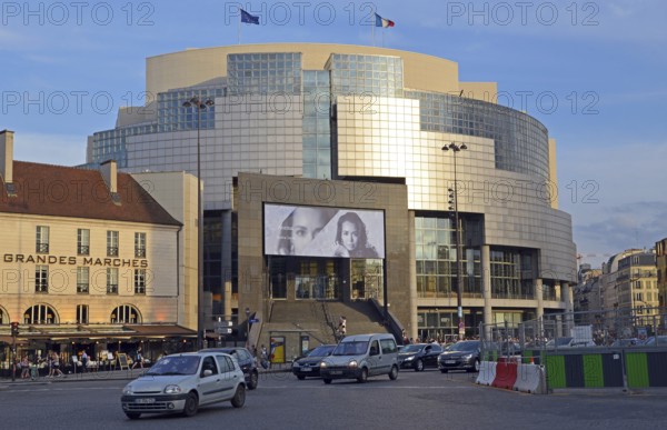 Opera Bastille, Place de la Bastille, towards evening, cars